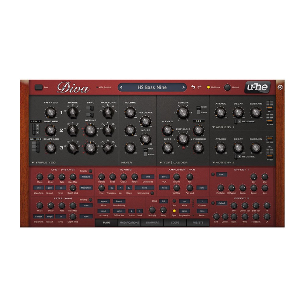 u-He Diva Analog Modeling Synthesizer Plugin with Vintage Synth Emulation
