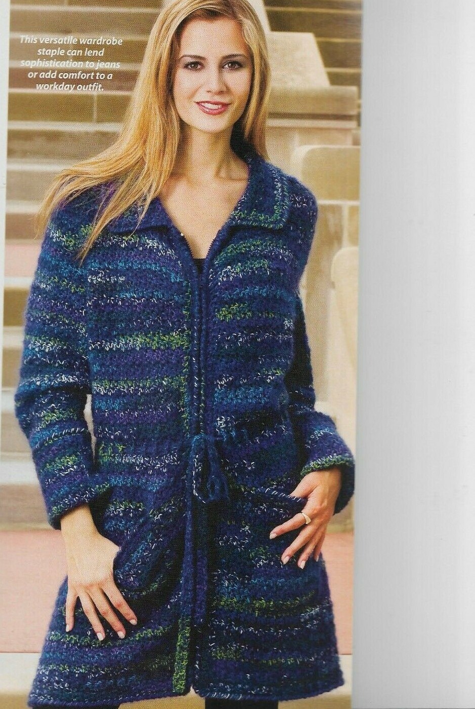 BUNDLE UP SWEATER JACKET 7 SIZES WOMEN'S CROCHET PATTERN INSTRUCTIONS