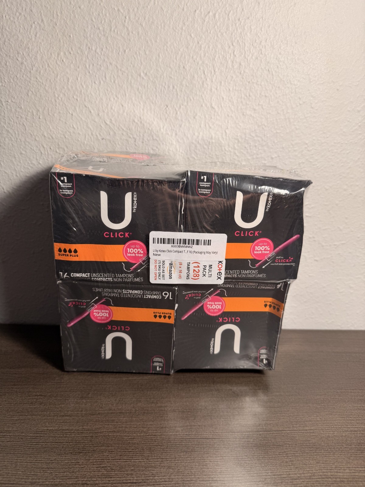 U By Kotex Click Compact Unscented Tampons- Super Plus Absorbency, 128 Ct