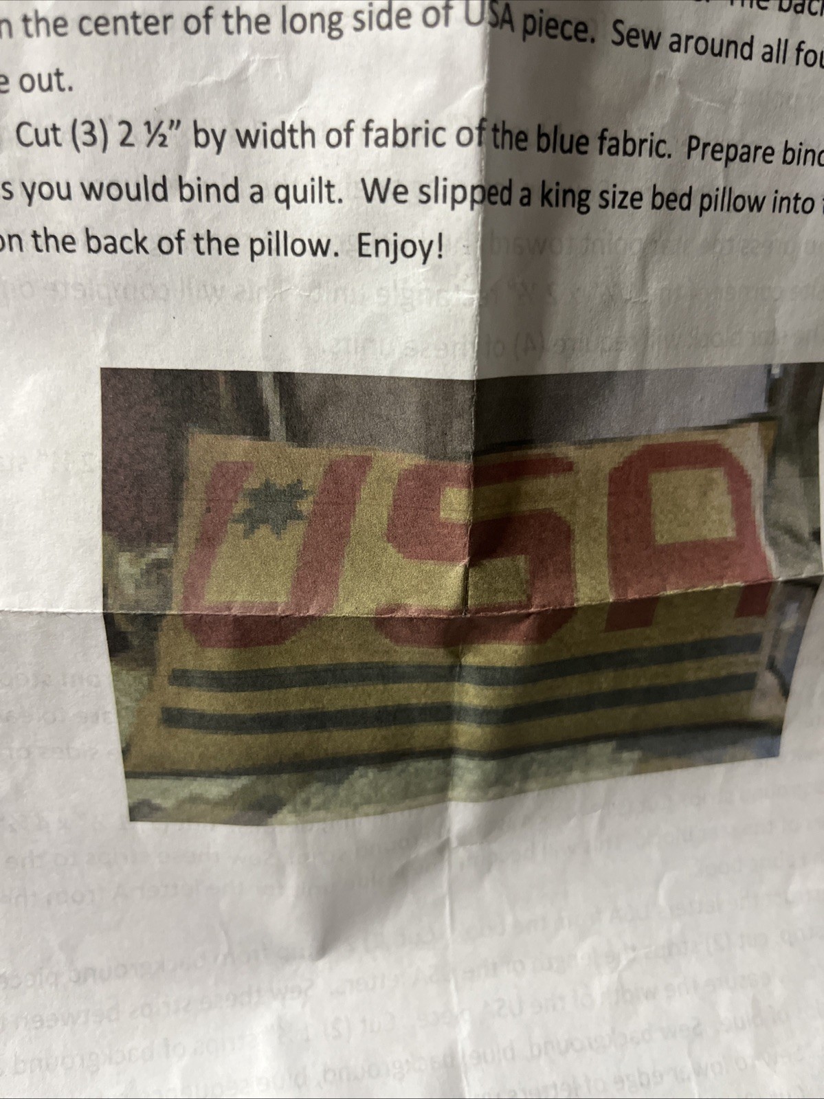 USA PILLOW Quilting Pattern And Fabric