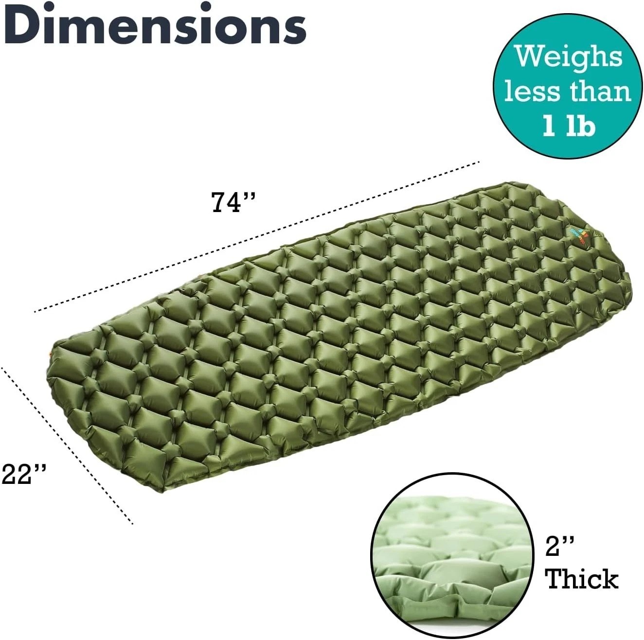 Ultralight Sleeping Mat - Inflatable & Compact Camping Air Mattress for Backp...