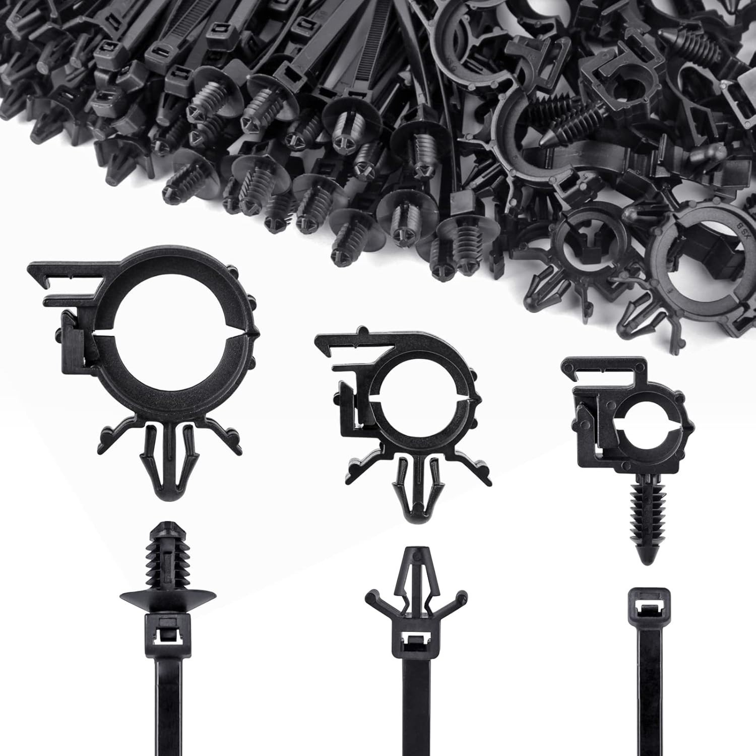 180 unidades de hebillas universales de nailon para bridas de cables, bridas