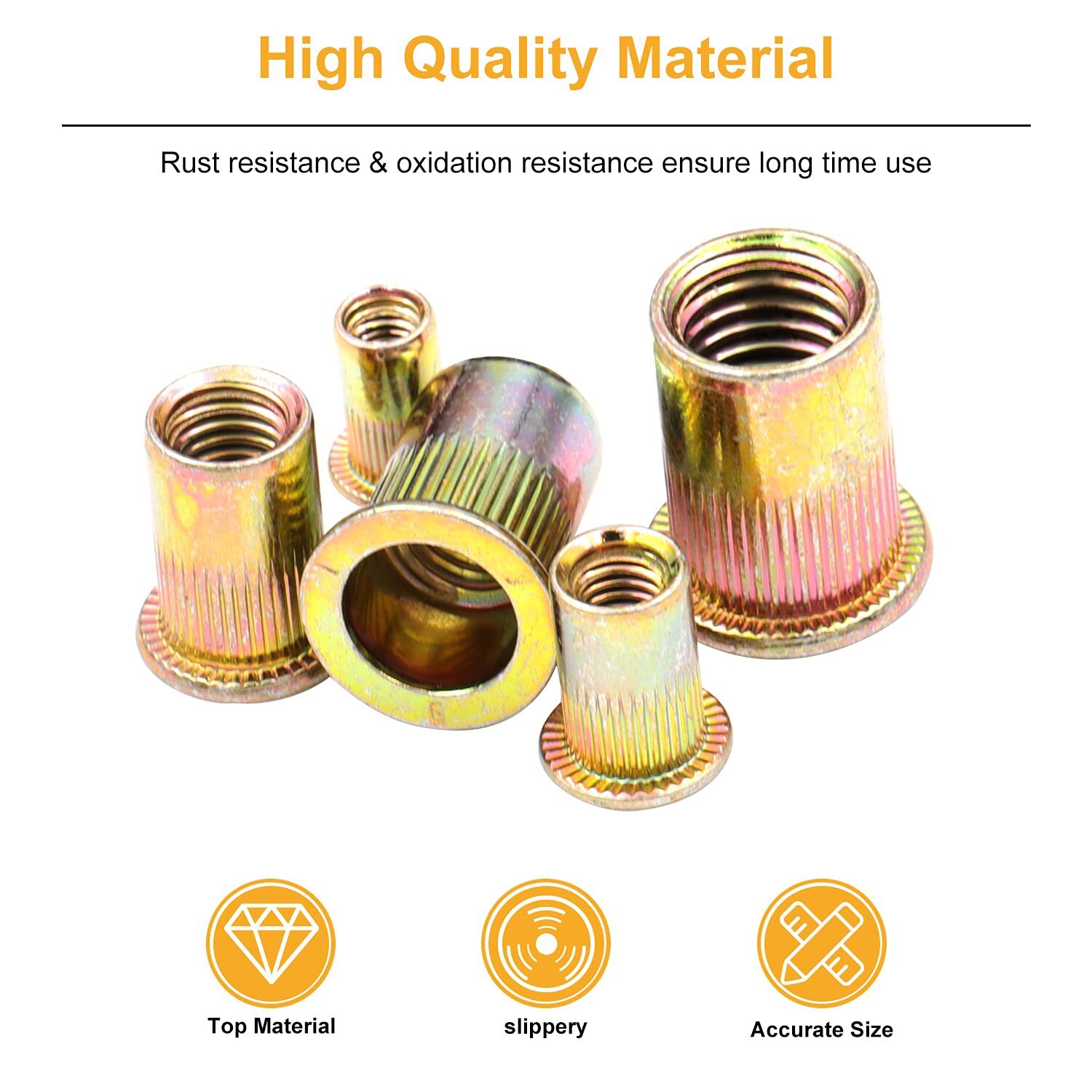 150pcs Zinc Steel Rivet Nut Kit Rivnut Insert Nutsert Assort SAE Threaded