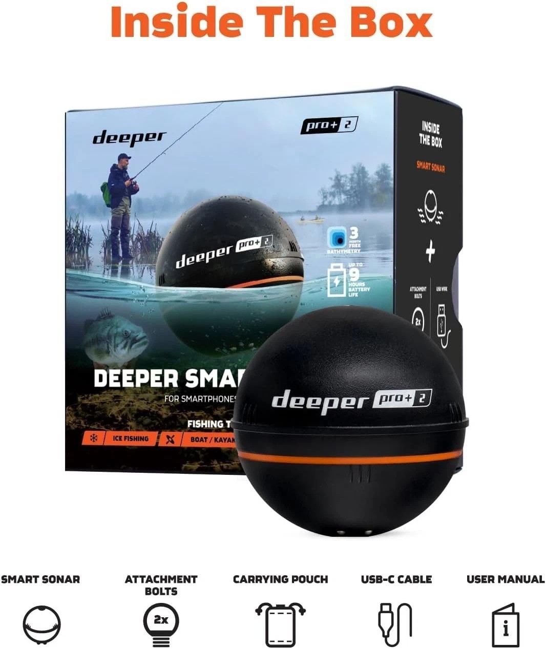 Wireless PRO+ 2 Sonar Depth Finder for Kayaks and Boats - Pinpoint Accuracy