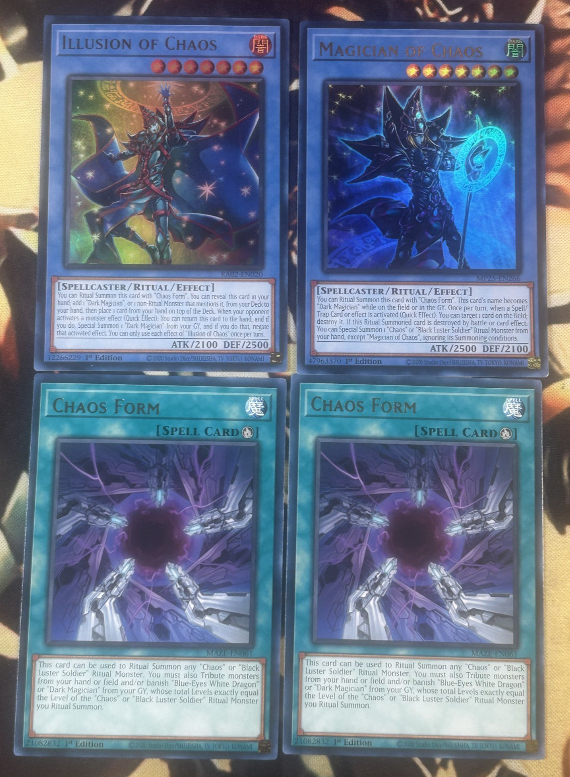 Yugioh Illusion Of Chaos + Magician Of Chaos 1st Edition Ultra Rare Ritual Set