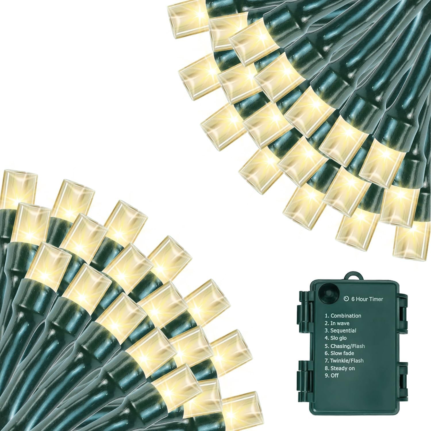 Battery Operated Christmas Lights, 33 FT 100 LED Mini String Lights with Time...