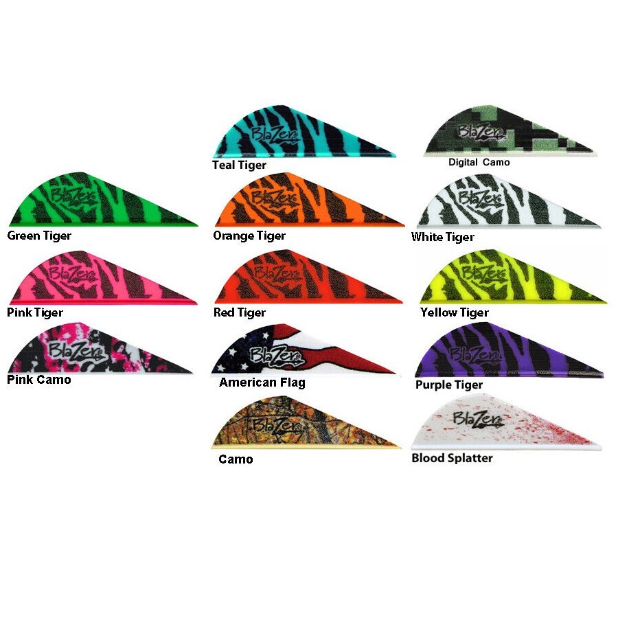 Tiger 50 pk Bohning Blazer Tiger Vane 2" Arrow Fletching Mix & Match 14 Colors