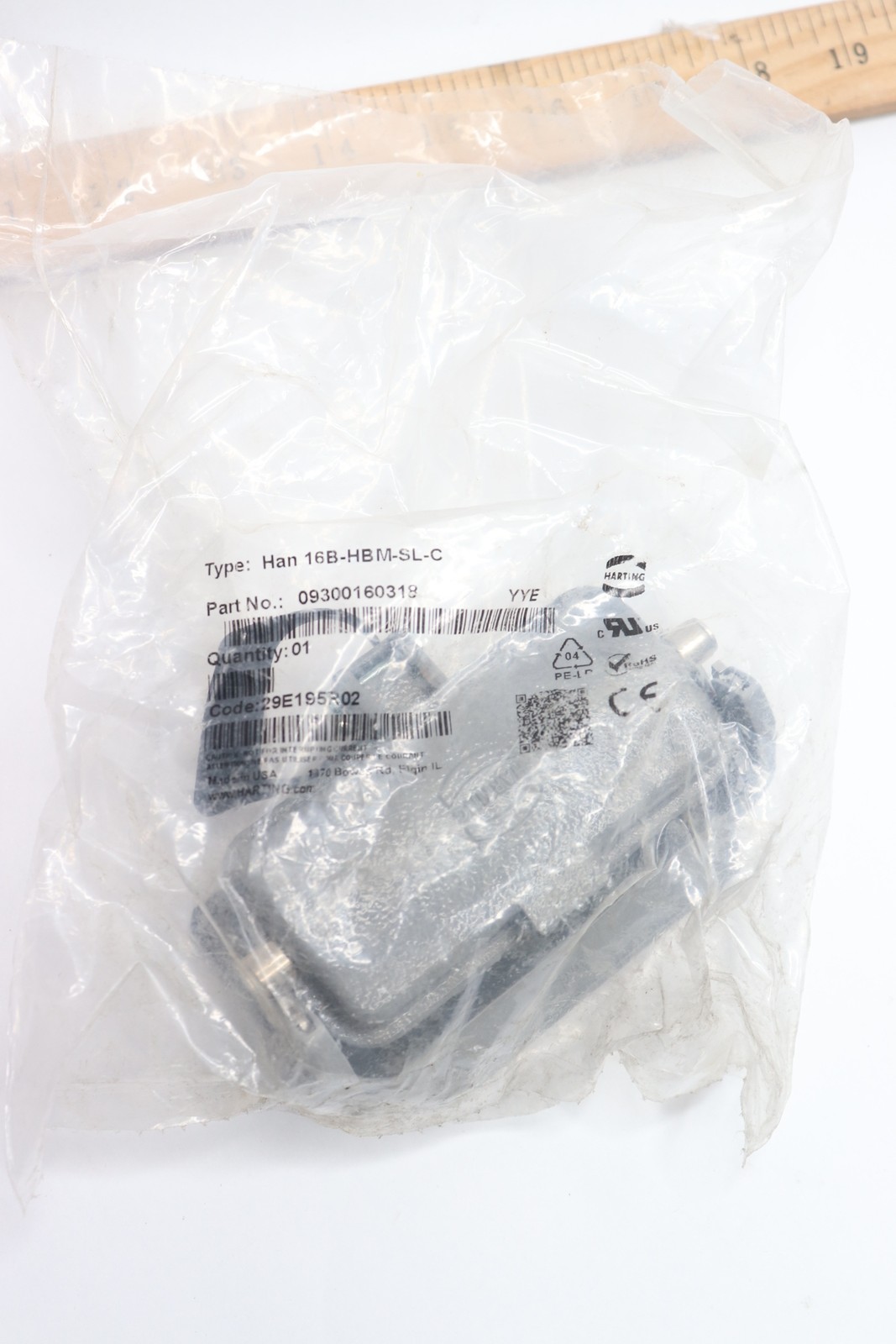Harting Han 16B-Hbm Single Lever Metal Cover 09300160318