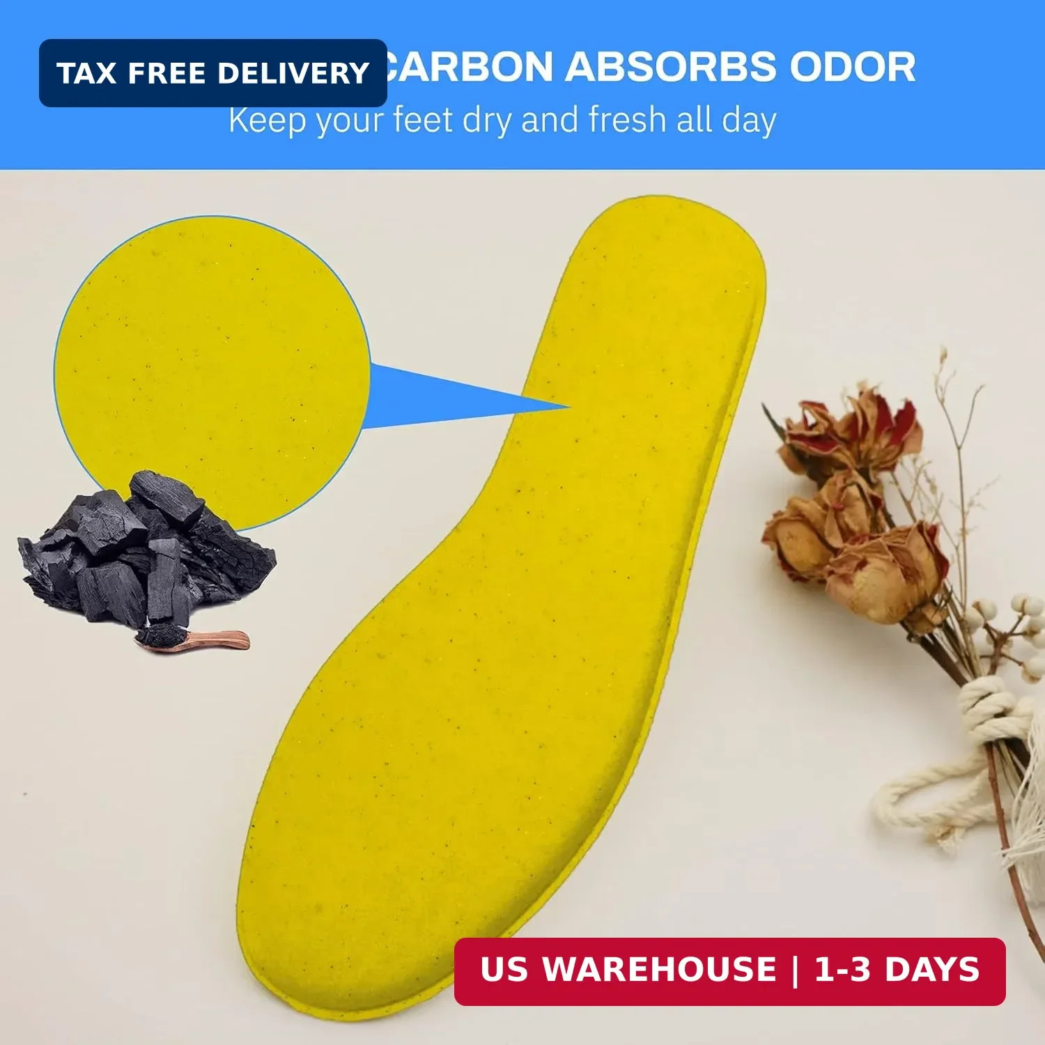 Memory Foam Insoles Work Boot Running Shoe Inserts Shock Absorb Pain