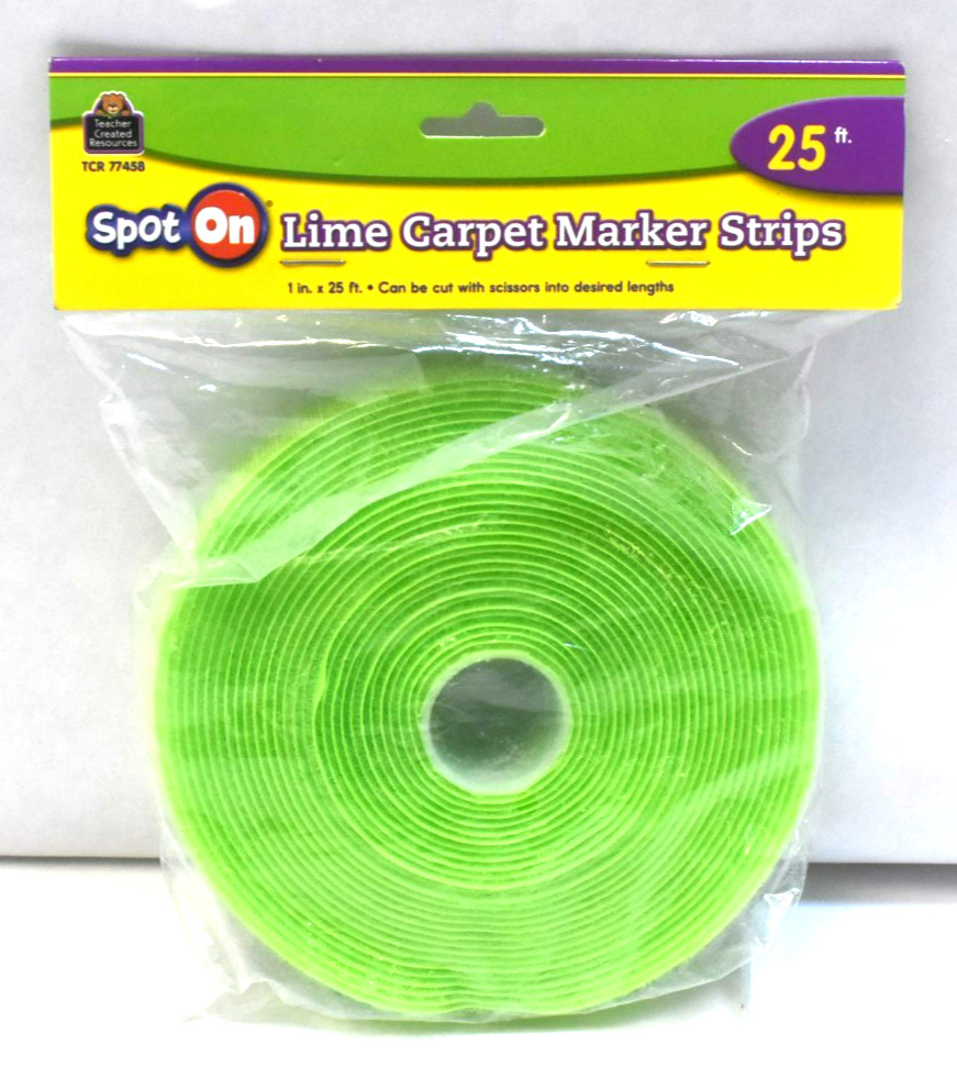Teacher Created Resources Spot On Lime Carpet Marker Strips 25' L x 1" Wide