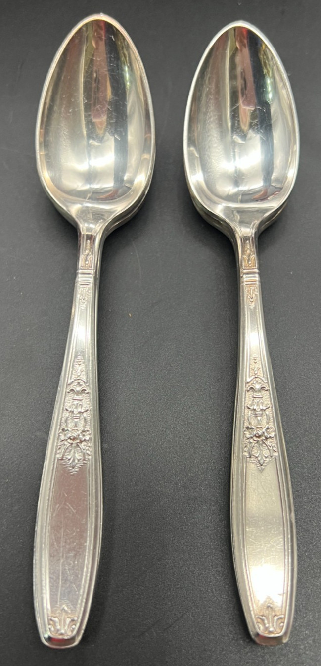 6 Vintage Silverplate Teaspoons Ambassador by 1847 Rogers Bros. Flatware
