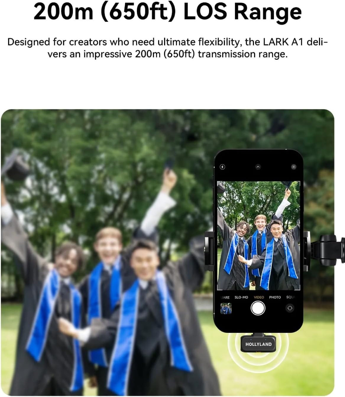 Hollyland Lark A1 Wireless Microphone System USB-C Charging Case for Smartphone