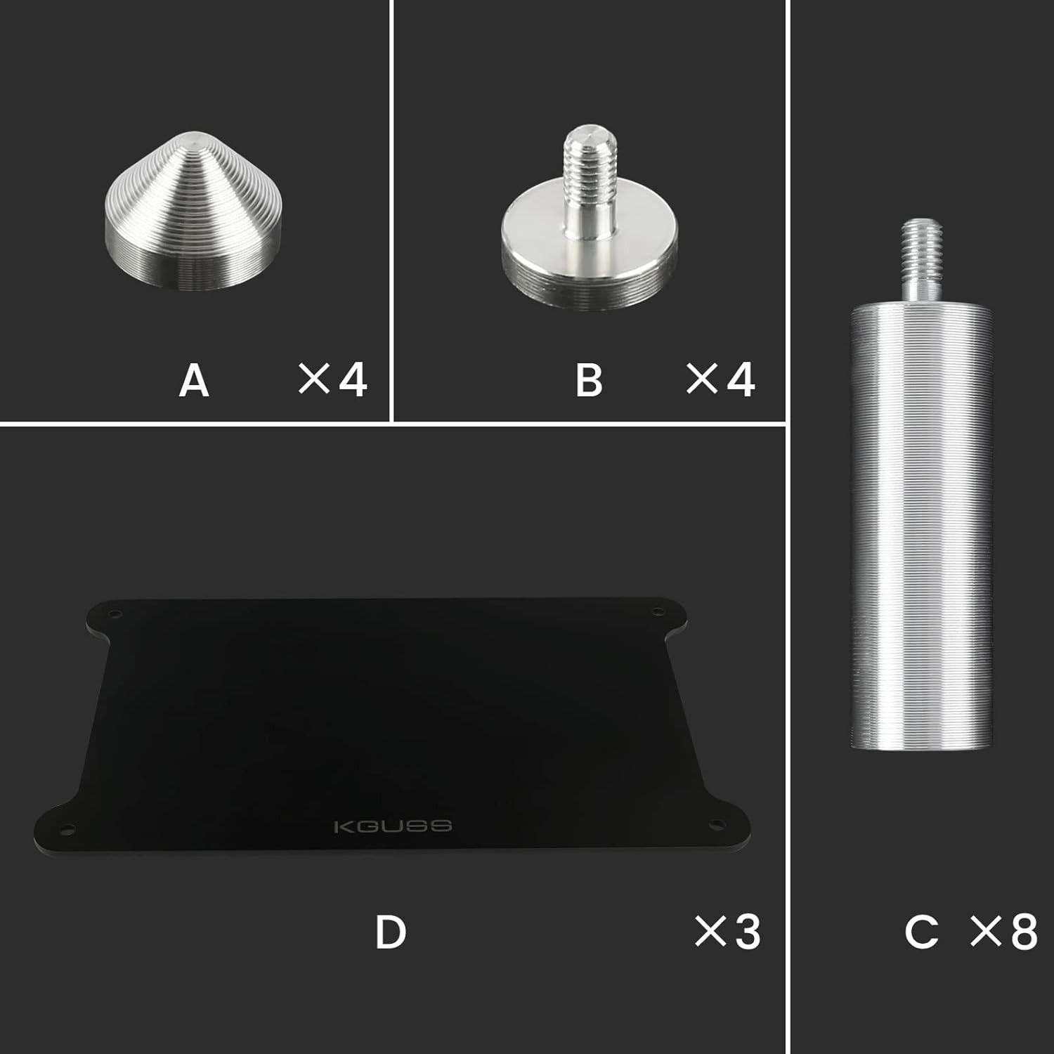 Mini Audio Component Rack Black Acrylic 2-Layer Rack Aluminium Holders Small ...