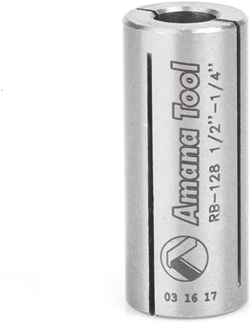 RB-128 High Precision Steel Router Collet Reducer 1/2 Overall D X 1/4 Inner D X