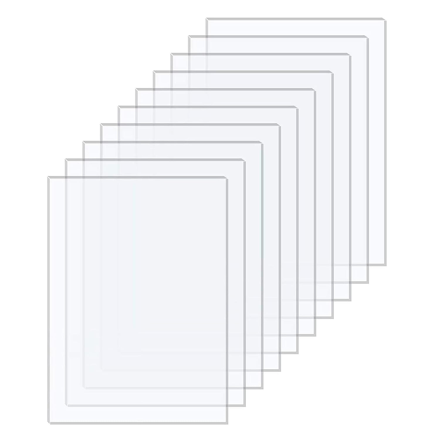 Plexiglass Sheets Pack of 10 Durable PET Panels for Poster & Picture Frames, Art