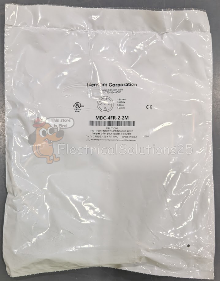 New Mencom MDC-4FR-2-2M M12 4-Pin Female Receptacle - Free Shipping