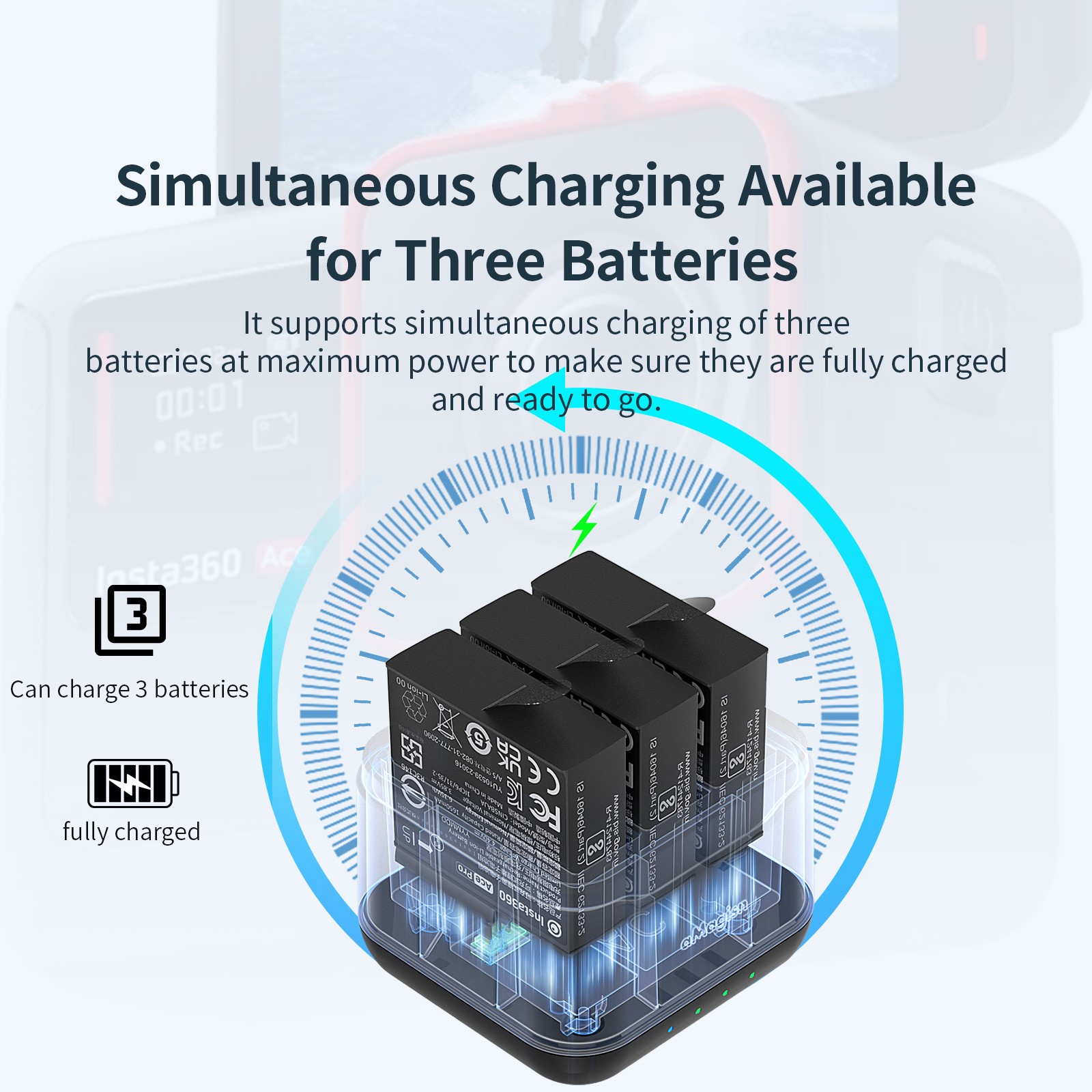 Fast Charging Box Camera Charging Accessories For Insta360 Ace Pro / Ace