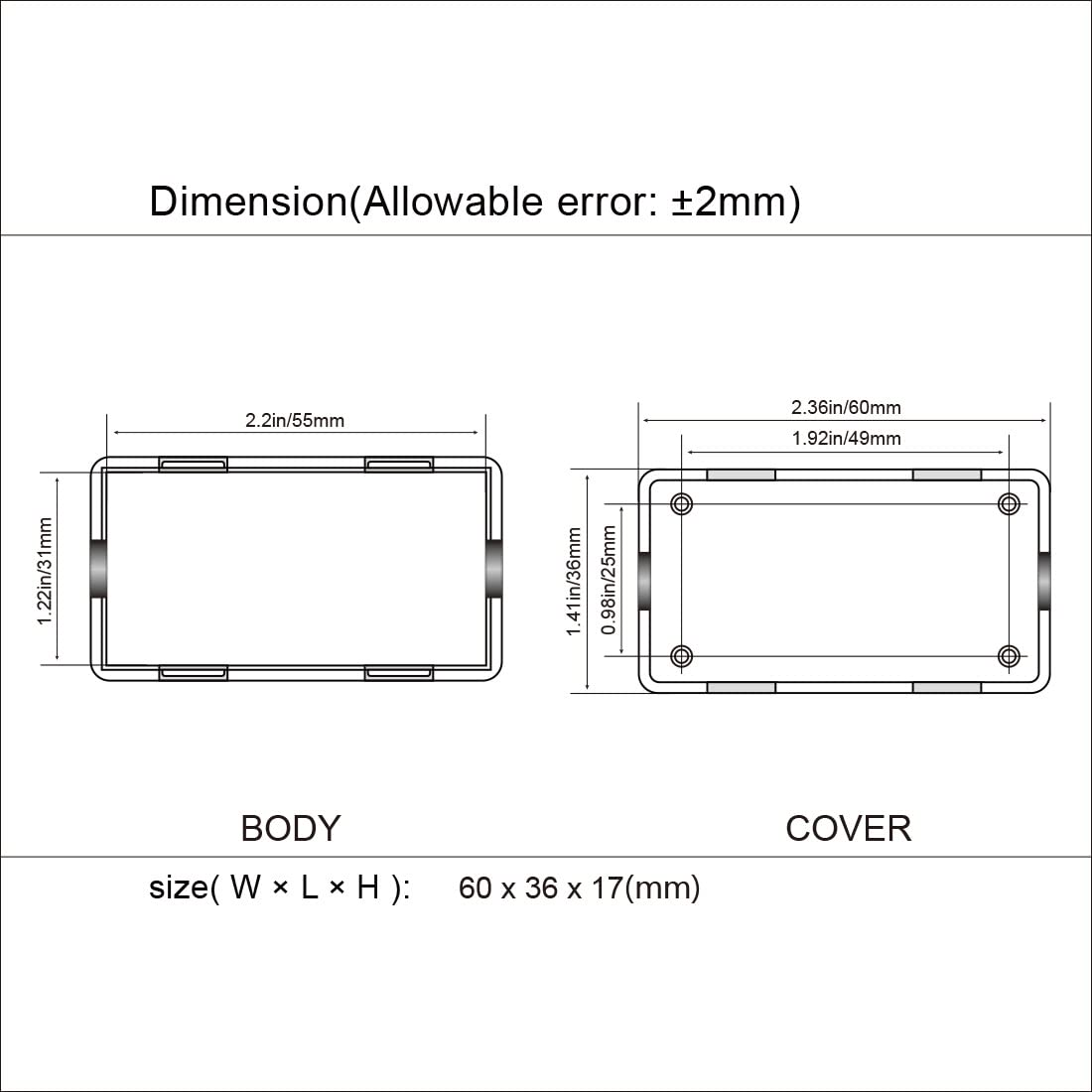 Project Box 5 Pieces ABS Plastic Electrical Project Case Small Junction Box for