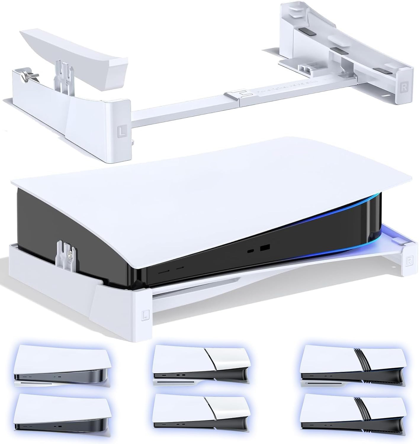 Ps5/Slim/Pro Horizontal Stand for Disc & Digital Console, Stable PS5 Accessories