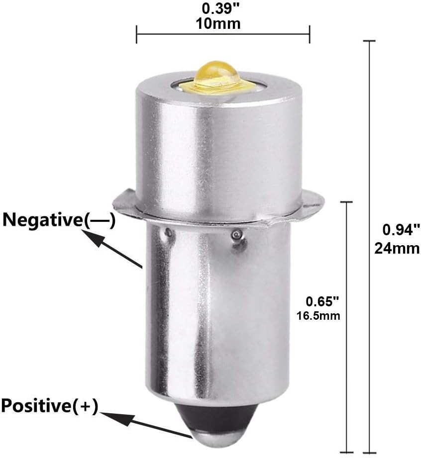 Maglite LED Bulbs DC 3V, Flashlight Replacement Bulbs for Only 2 Cells C&D Ma...