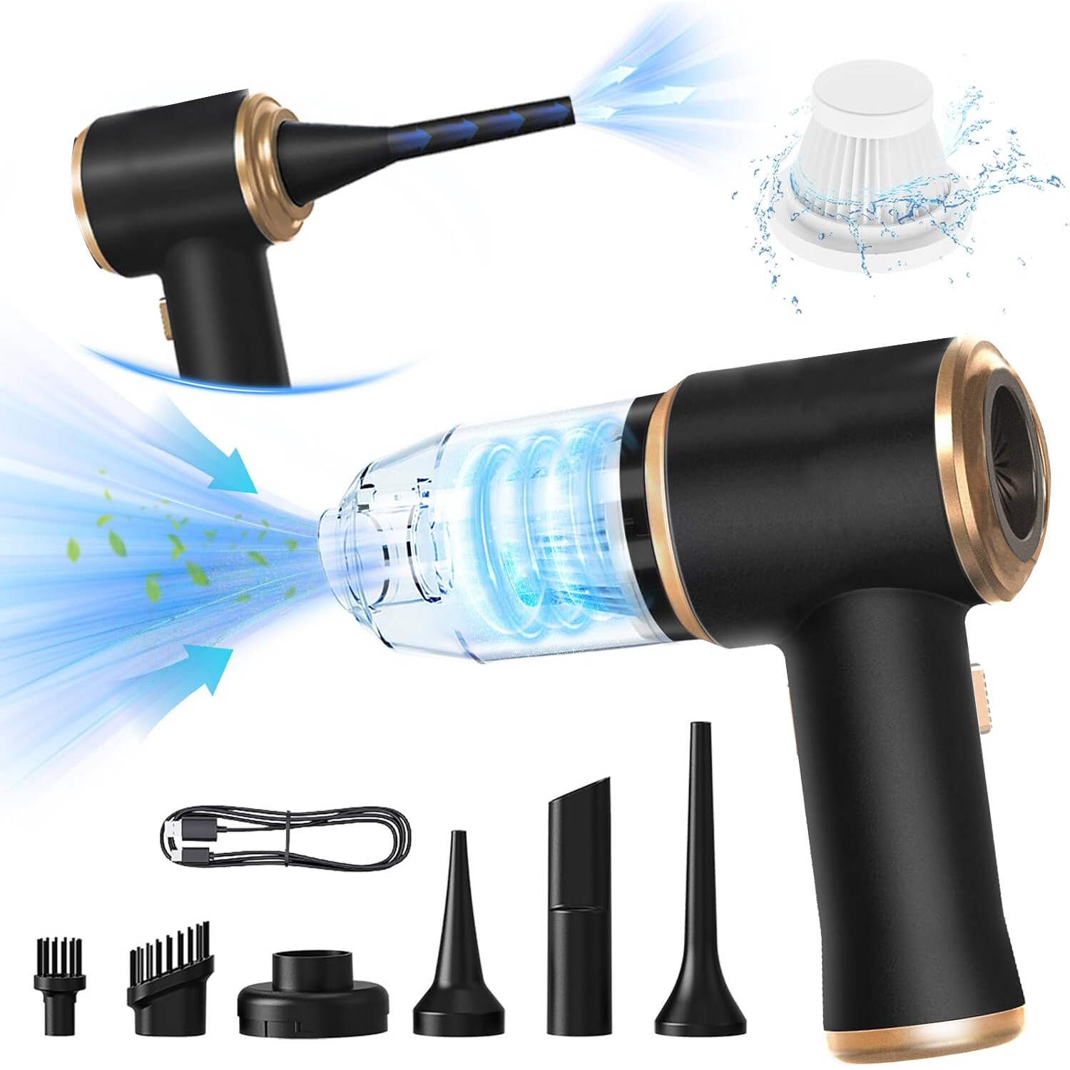 4 in 1 Upgrade Car Vacuum Cleaner Air Blower Wireless Handheld Rechargeable Mini