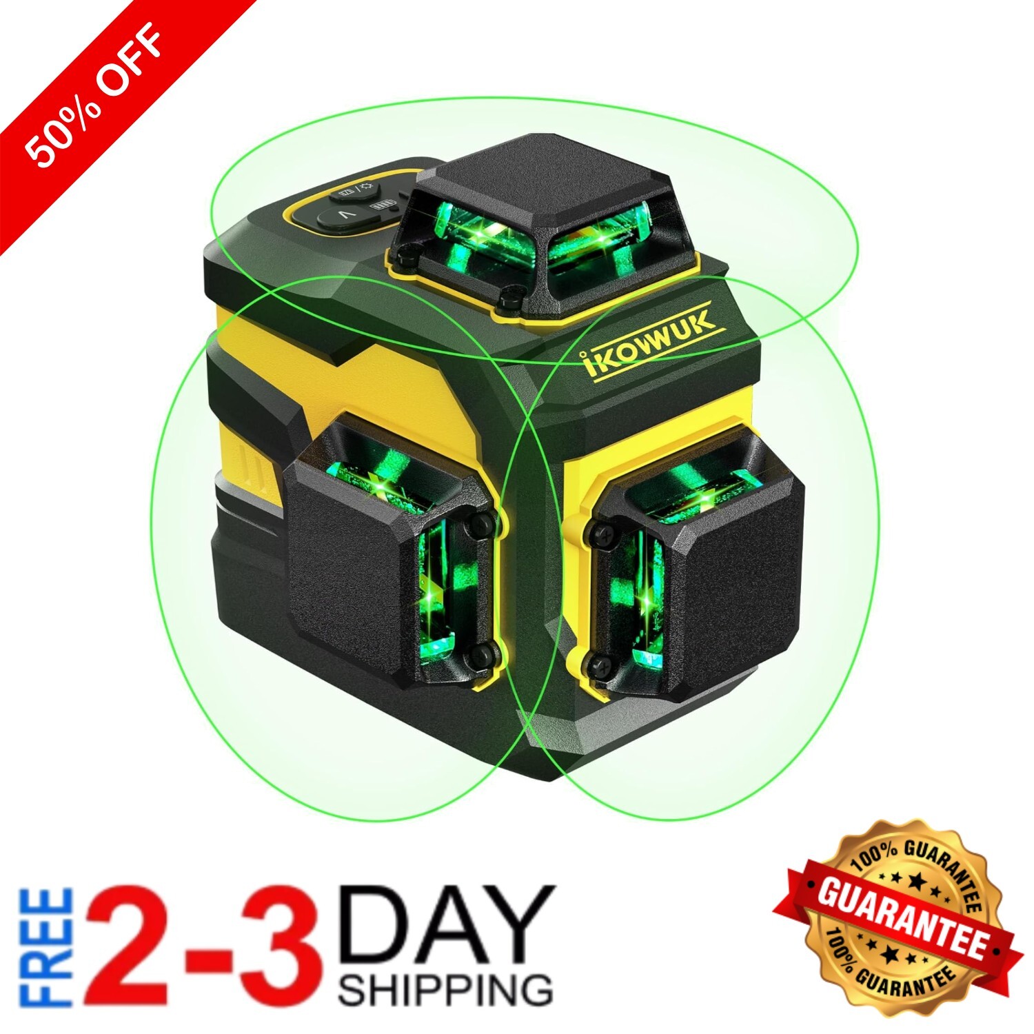 Professional 3D Laser Level with Remote Control & Long-lasting 5200mAh Battery