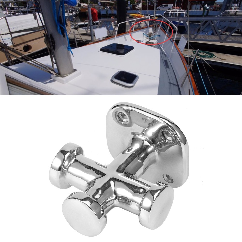1PC Marine Single Cross Bollard Mooring Cleat Stainless Steel Deck Hardware For