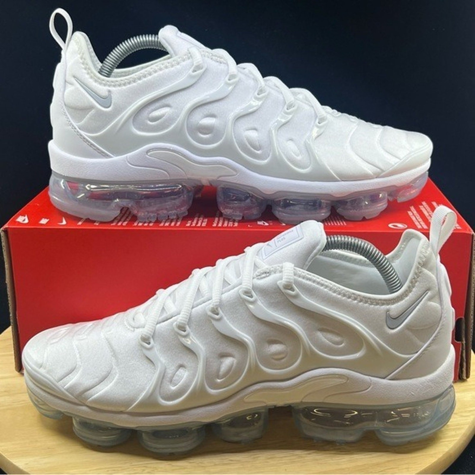 Nike Air VaporMax Plus White Platinum 924453-100 Men's Size 8 Running Shoes