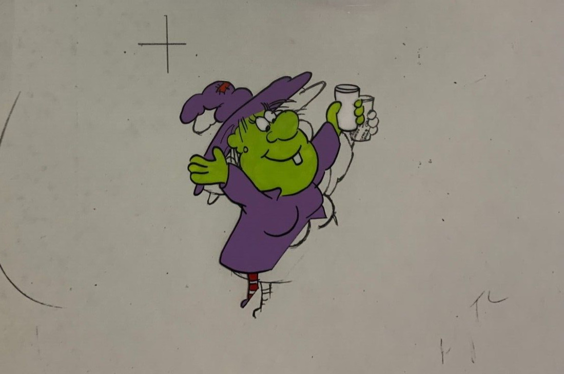 1970s? GENO'S WONDERLAND 12.5x10.5" Animation Cell SC5 W-20 Cartoon Green Witch