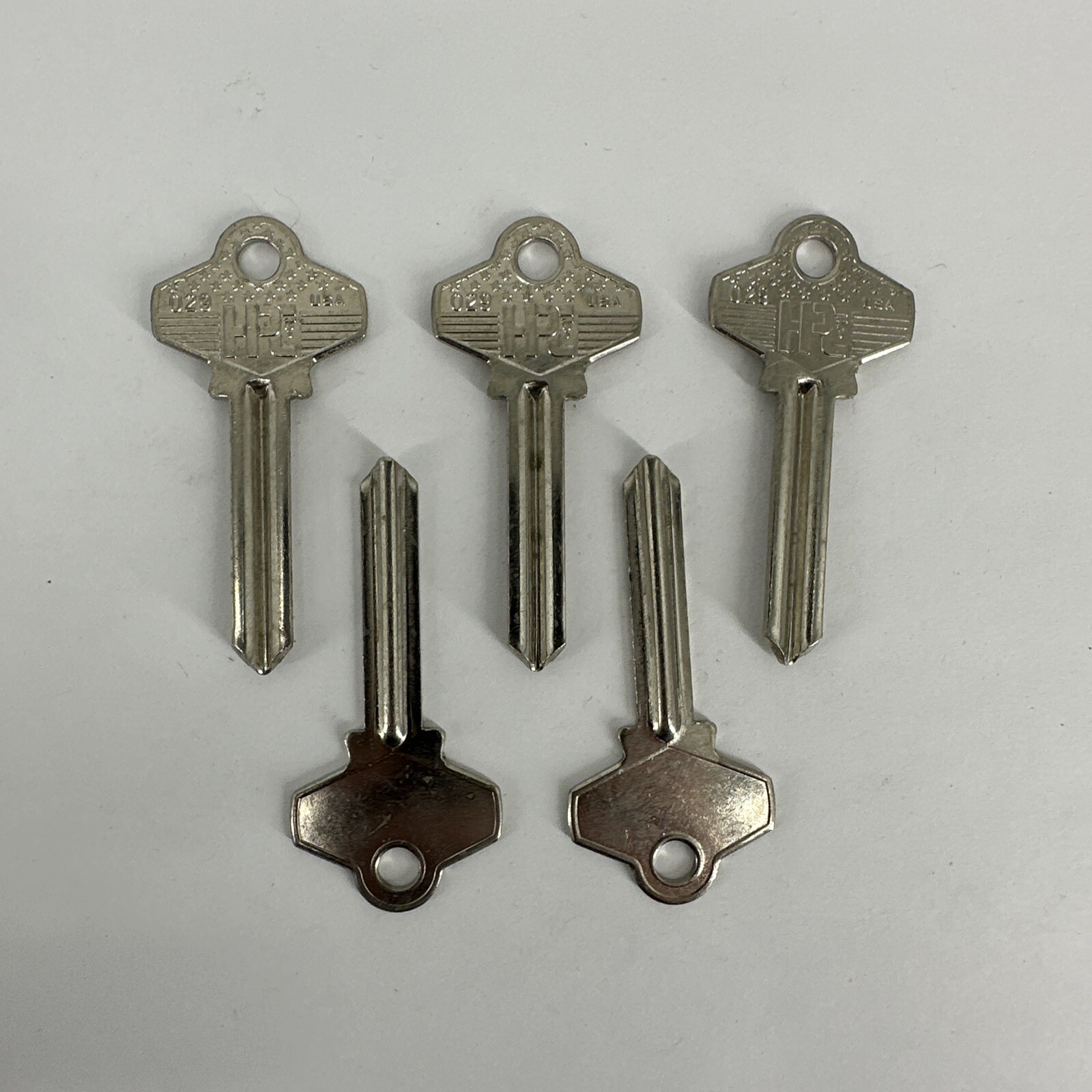 LOT OF 5 RARE Vintage HPC 029 Key Blank Uncut Keys Made in USA