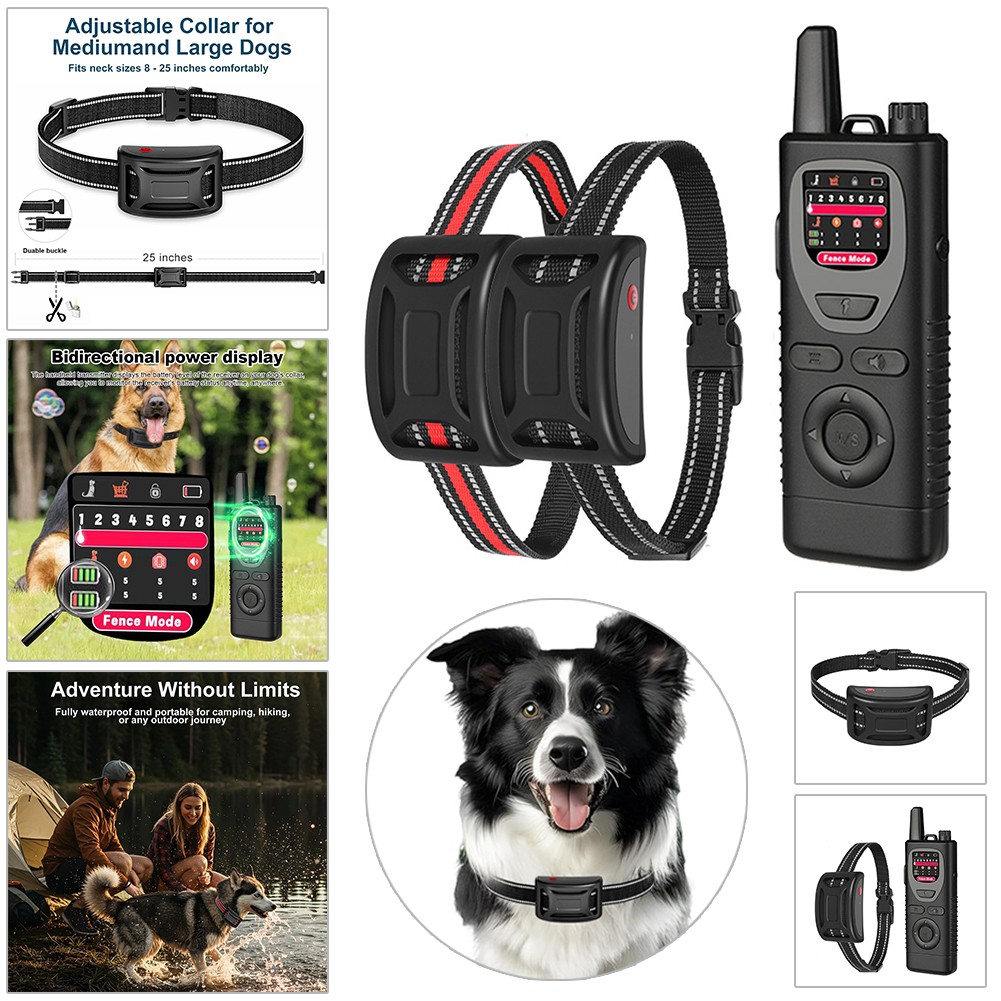 Dog Shock Collar with Remote Control Training Collar Waterproof Electric Fence