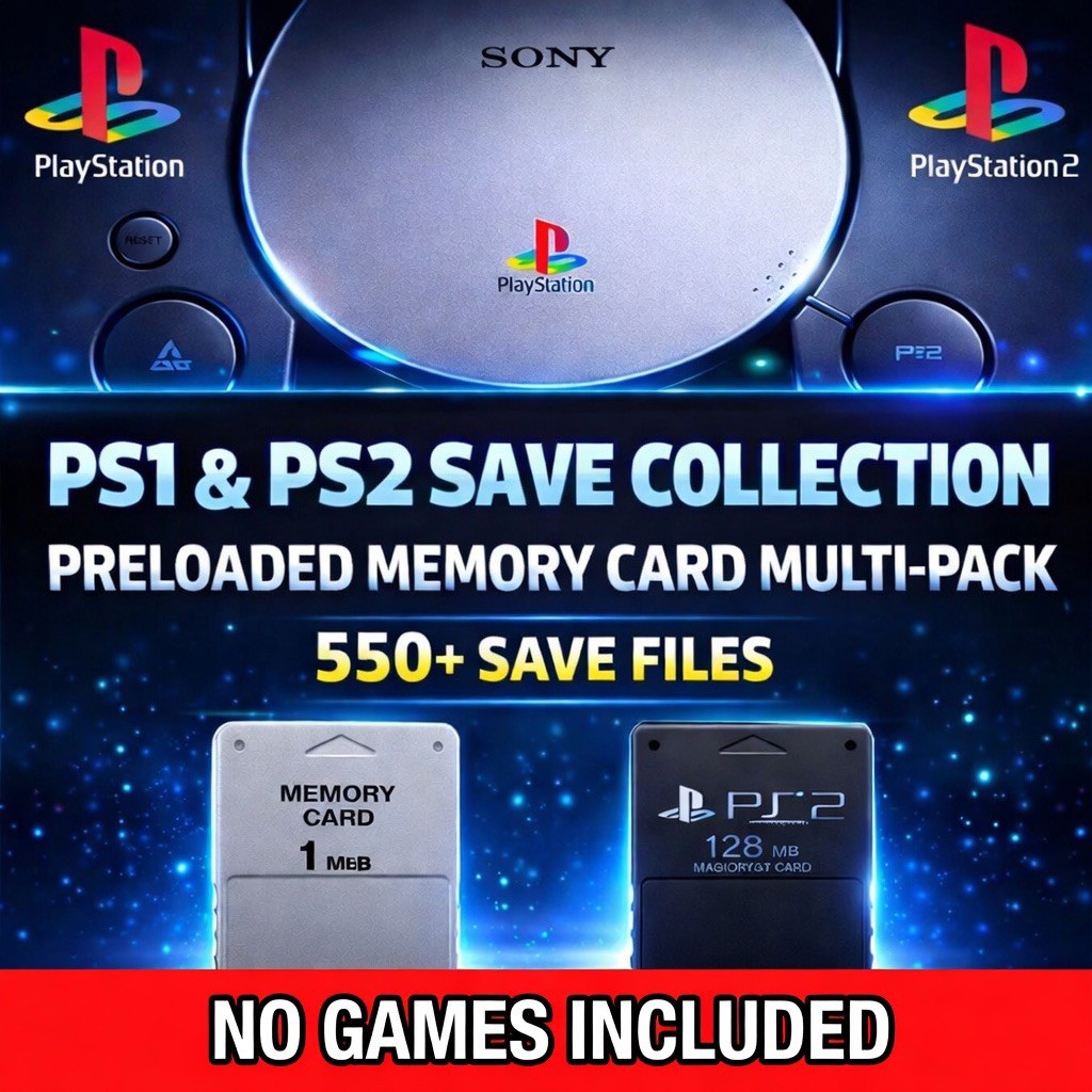 PS1 + PS2 Unlocked Save Collection - 550+ Saves - 100% Complete