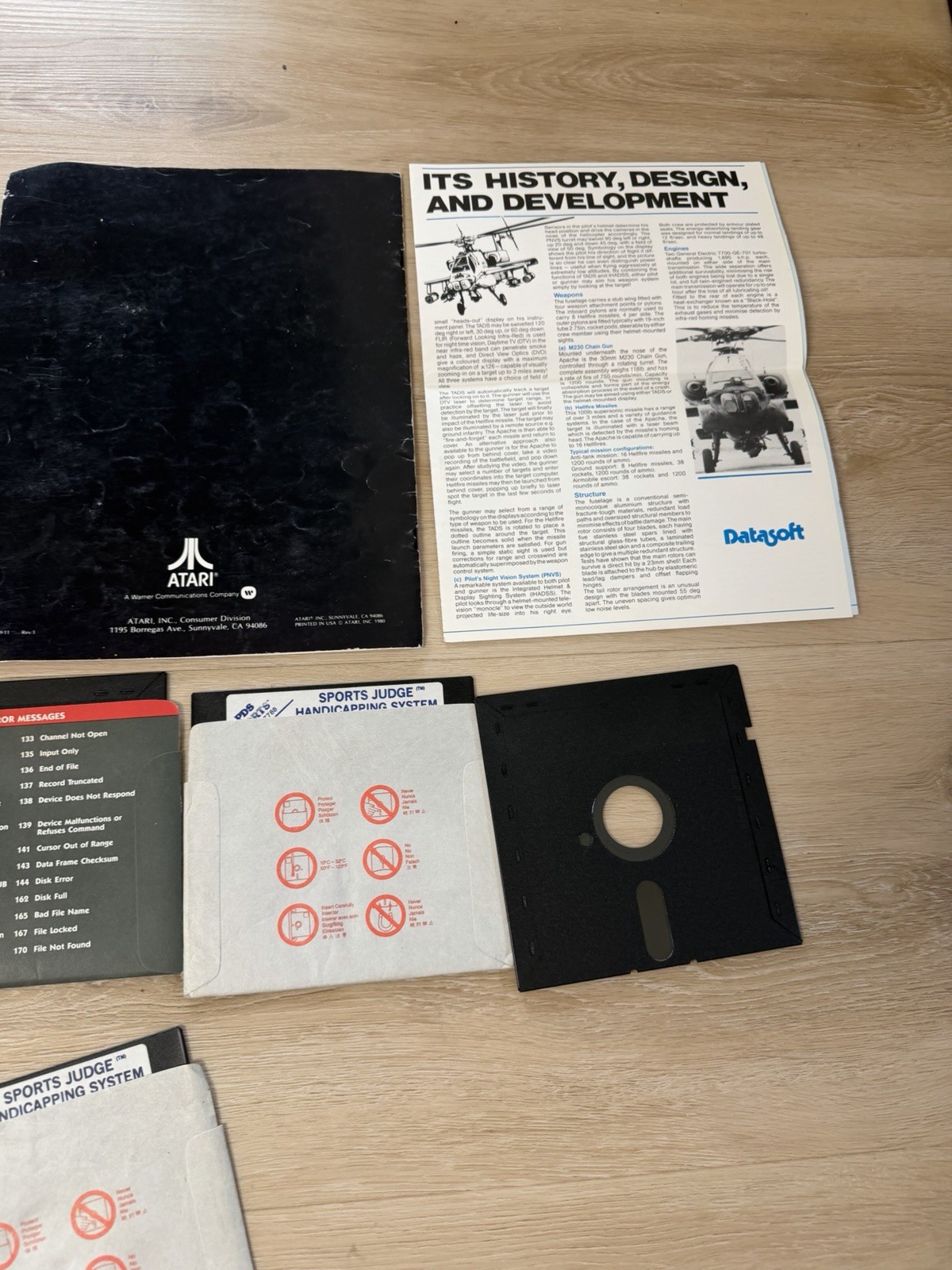 Vintage Atari 400 800 8-Bit Software Disk Manual Lot Mindshadow Witness Untested