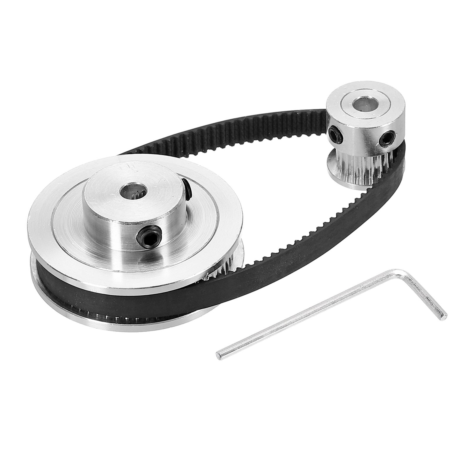 Timing Pulley 20&60 Teeth 5mm Bore Synchronous Wheel with Belt and Wrench