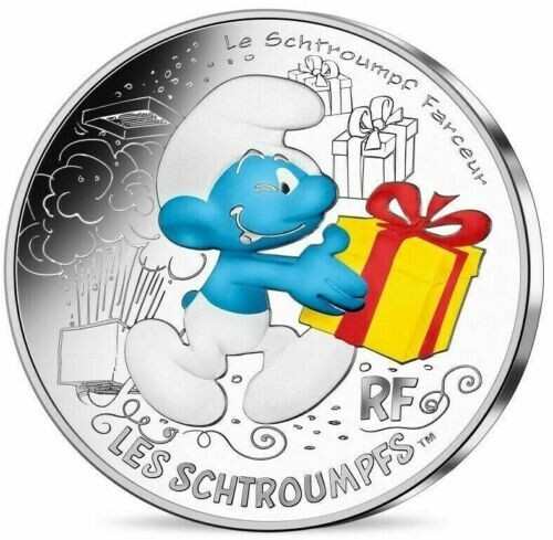 Silver Limited Edition Monnaie de Paris The Smurfs €10 COIN 12/20 - Jokey Smurf