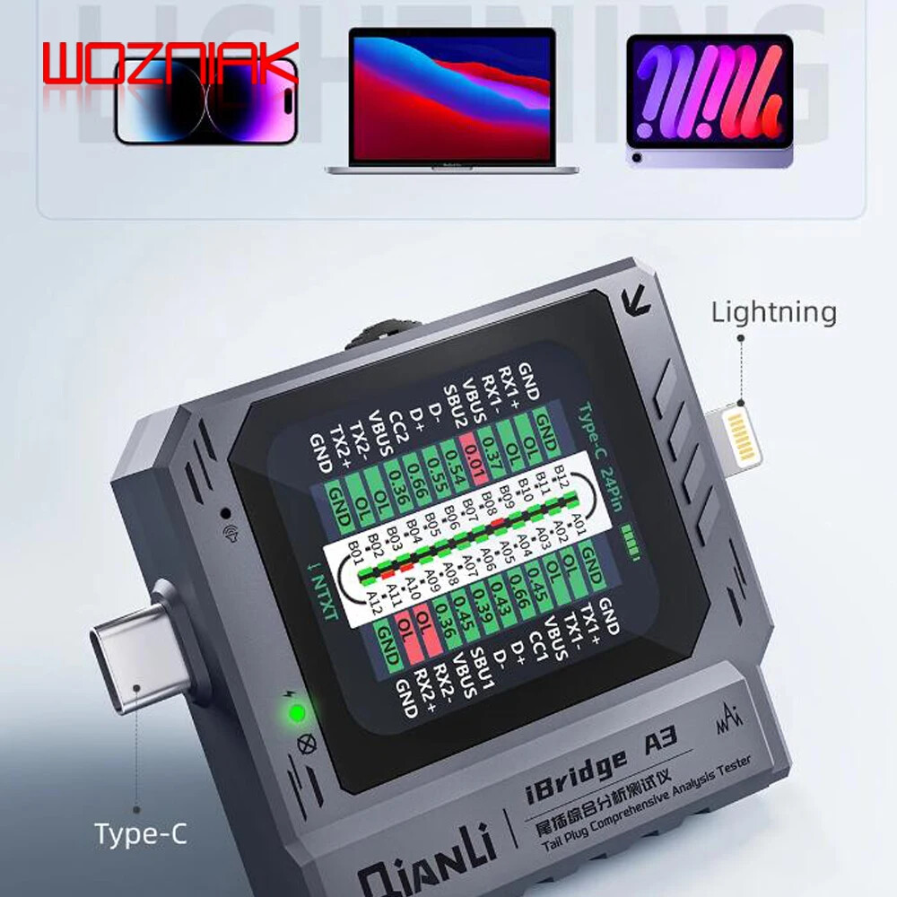 Phone Tail Plug Detector Support Lightning Type-C Charge Error Tester Detector
