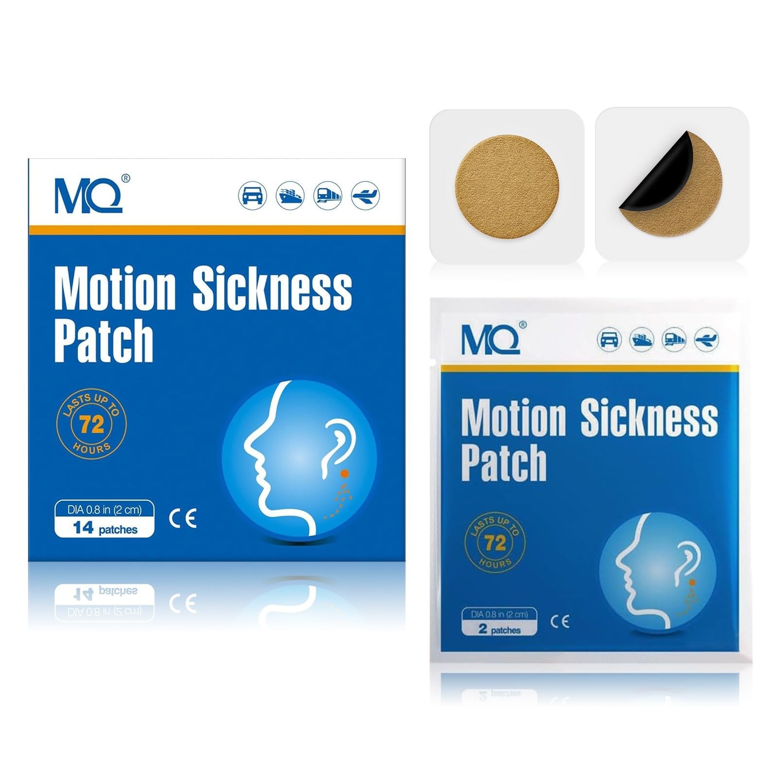 14ct Motion Sickness Patches Non Drowsy, Sea Sickness Patches for Cruise Trav...