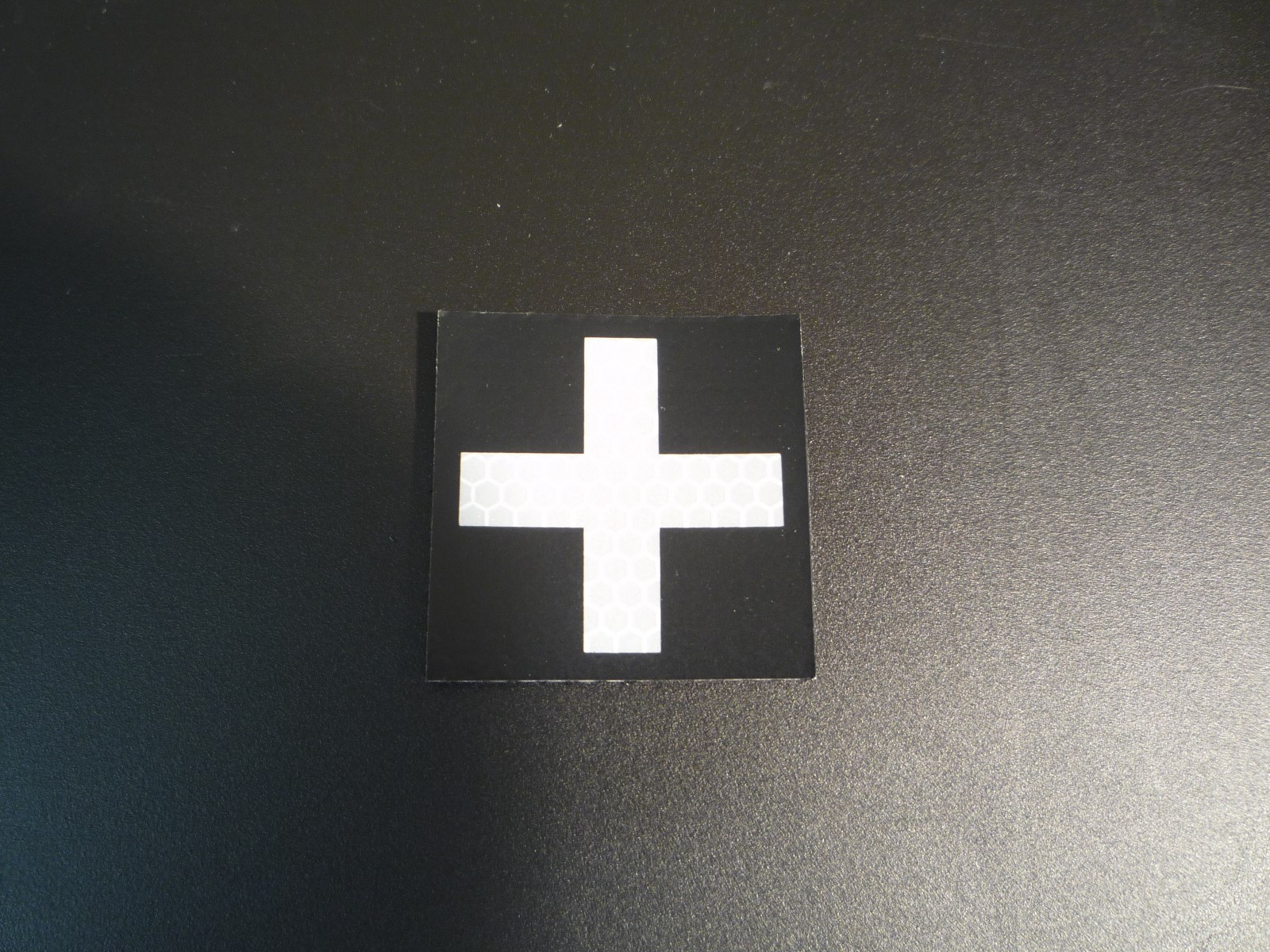 MEDIC CROSS reflective Solas on Black PATCH 2"X2" WITH VELCRO® BRAND FASTENER