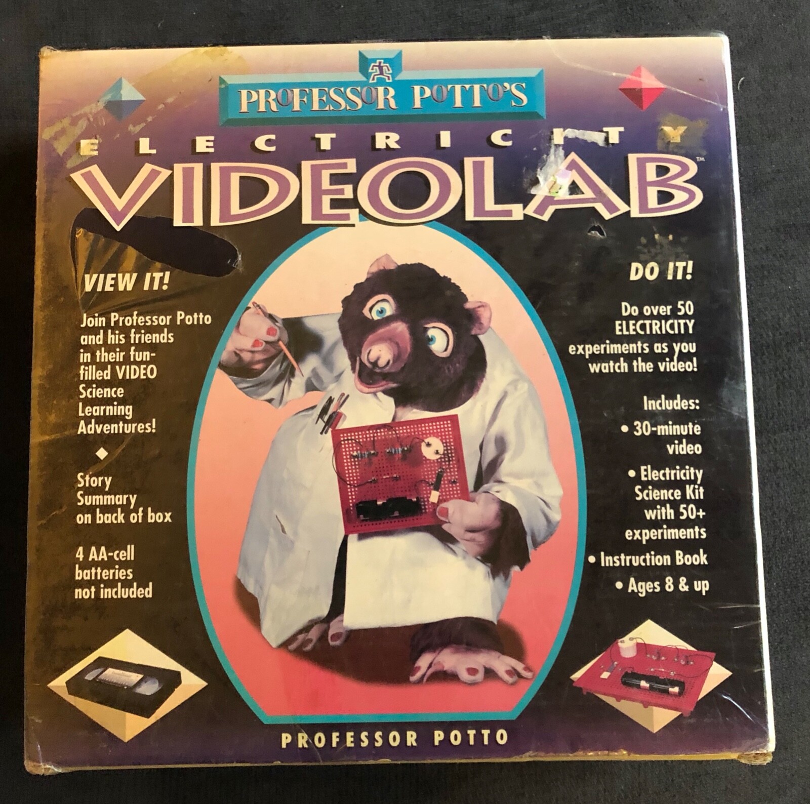 Sealed Professor Potto's Radio Kids Learning Science Toy VHS VideoLab Puppet