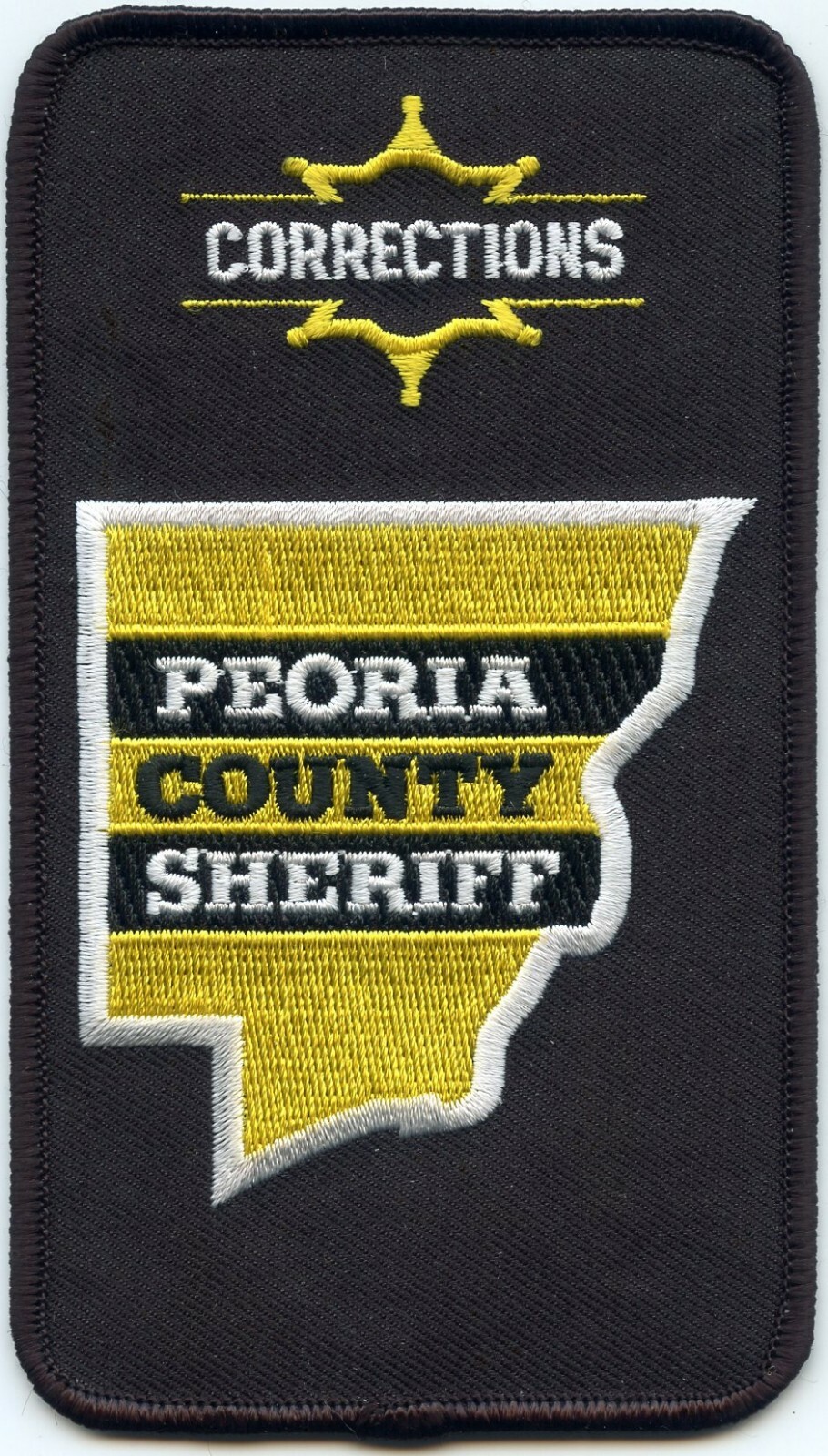 PEORIA COUNTY ILLINOIS IL black background DOC CORRECTIONS SHERIFF POLICE PATCH