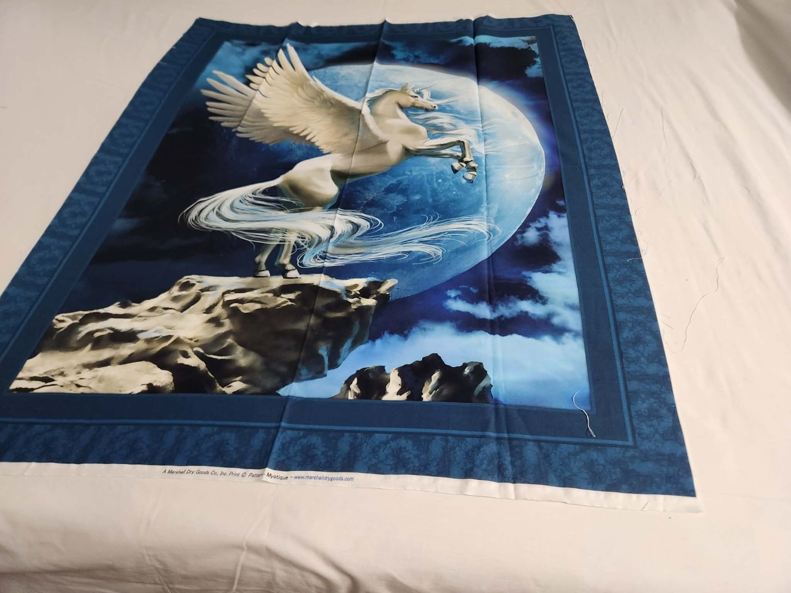 Fabric panels Unicorn Bass Fishing Wolves Wolf Moon Cotton Quilting Crafts