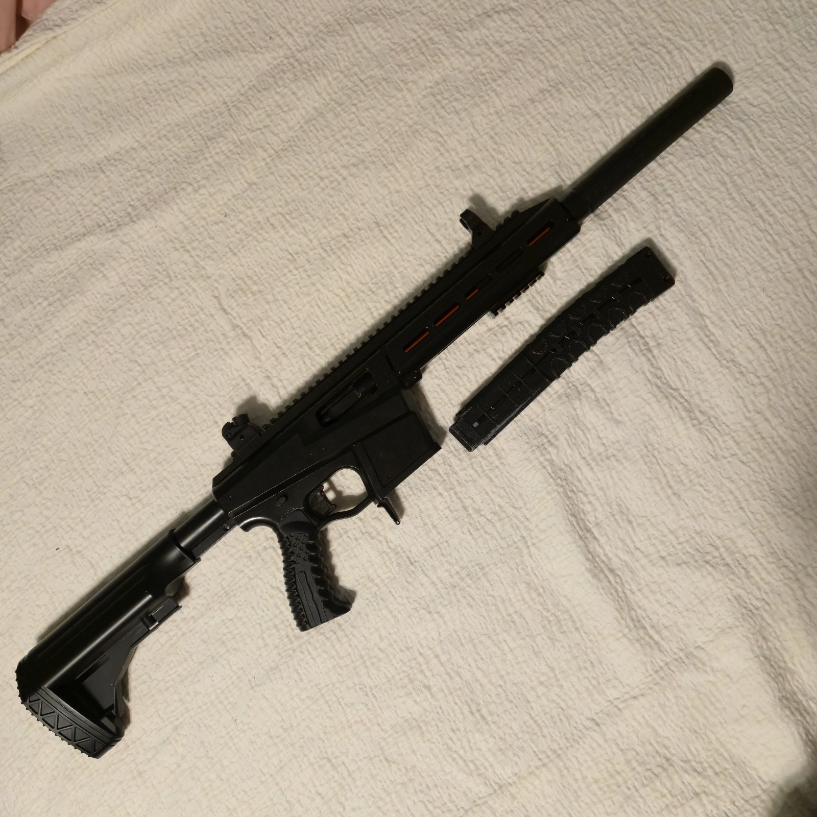 Painted & modded Game Face black foam blaster "gun" toy