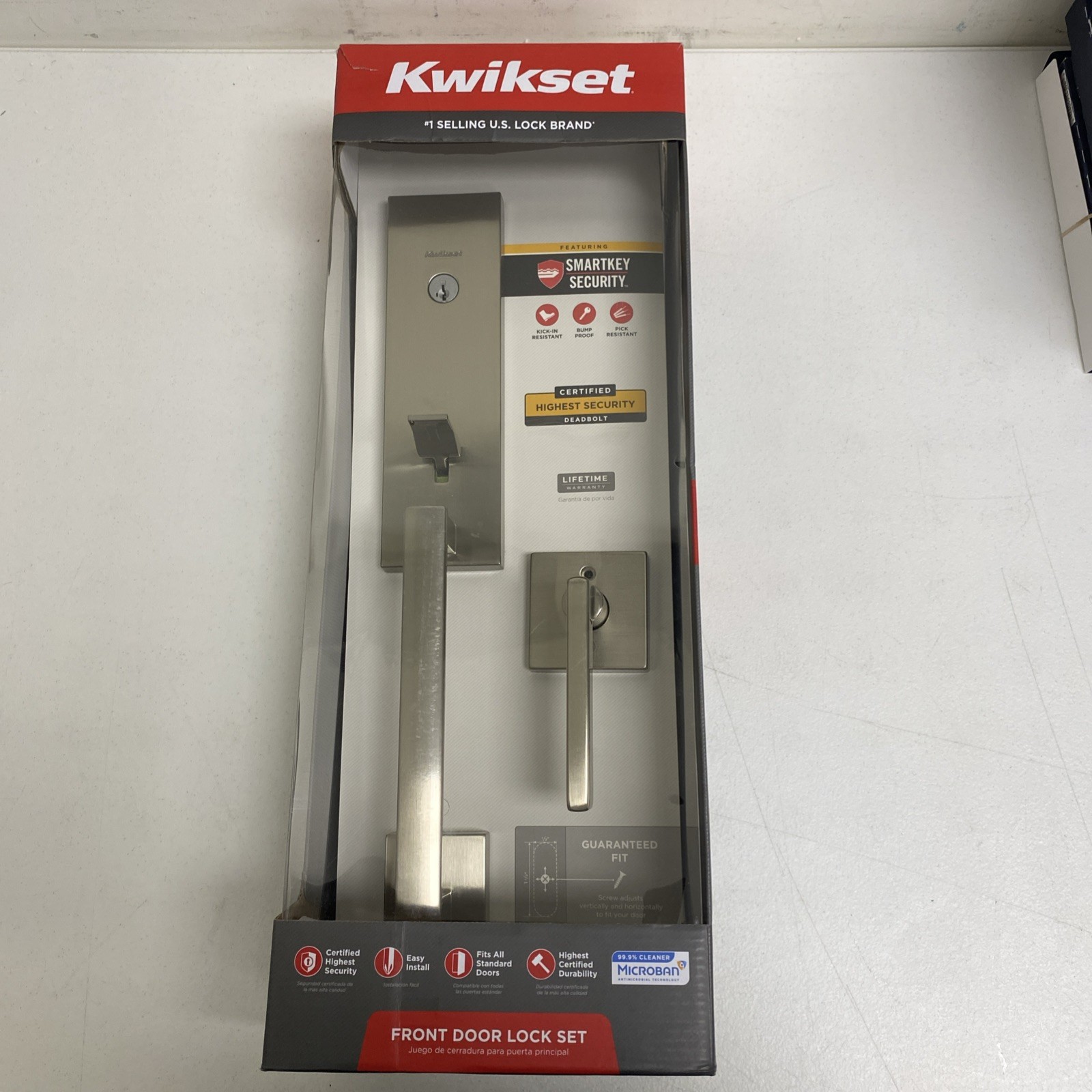 Kwikset 818VNHXHFLSQT-15SMTCP - Keyed Entry Handleset - Satin Nickel