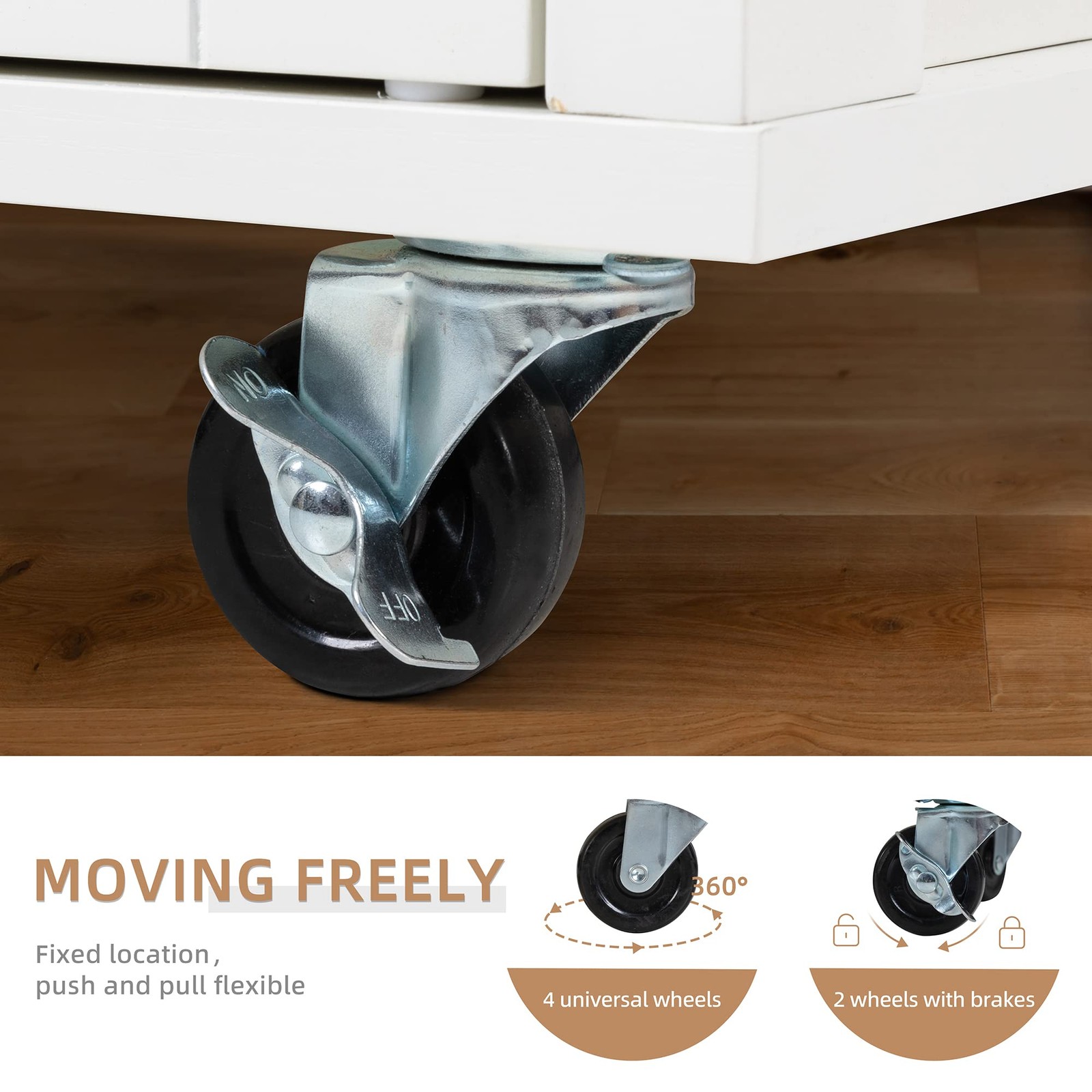 Kitchen Island Cart with Storage,Rolling Side Table on Wheels with Worktop,Si...