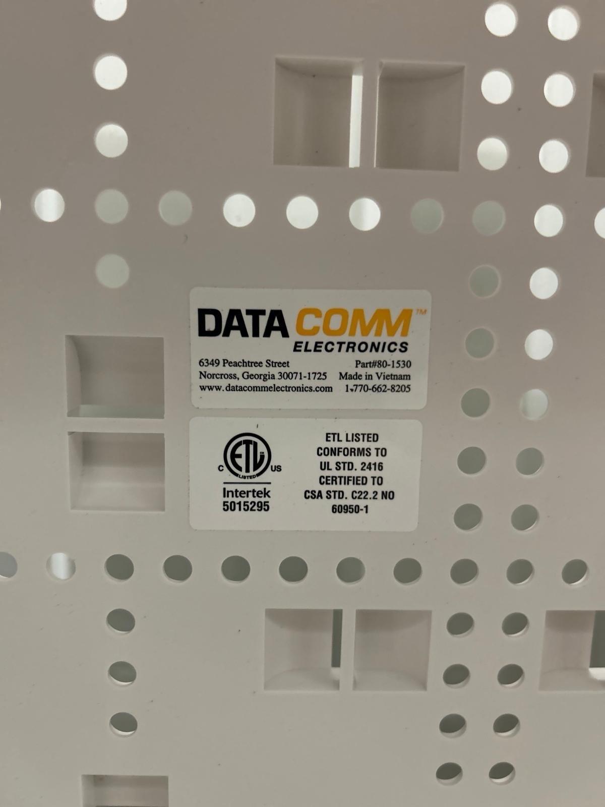 DataComm Electronics Media Panel 80-1530 Plastic Enclosure W/Door 80-1530-HEXT-5