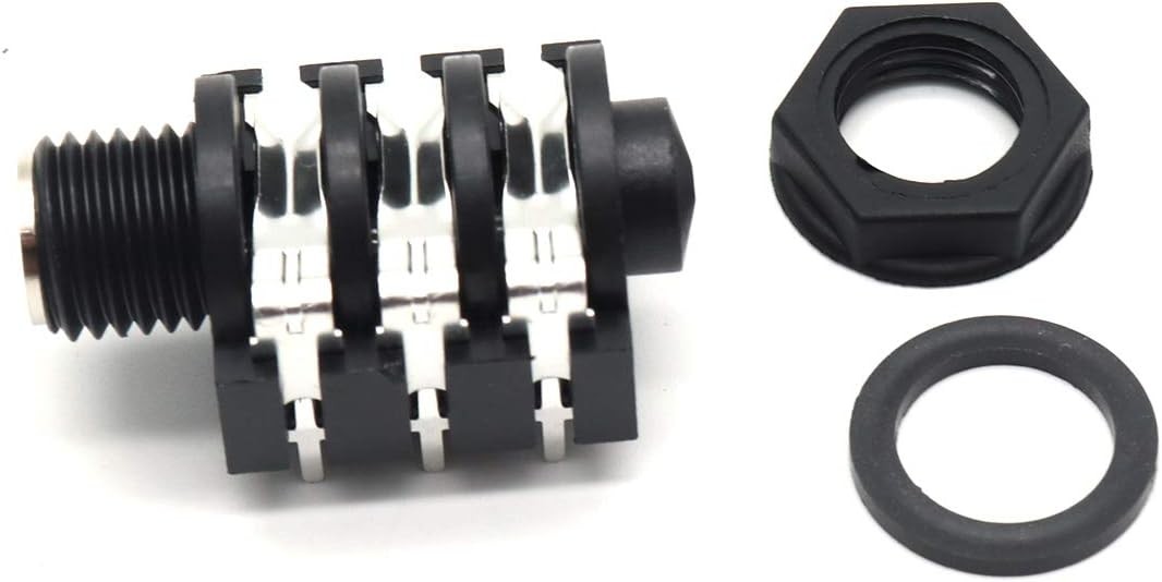 Luomorgo PCB Panel Mount 6 Pin 1/4" 6.35mm Female Socket Stereo Silver