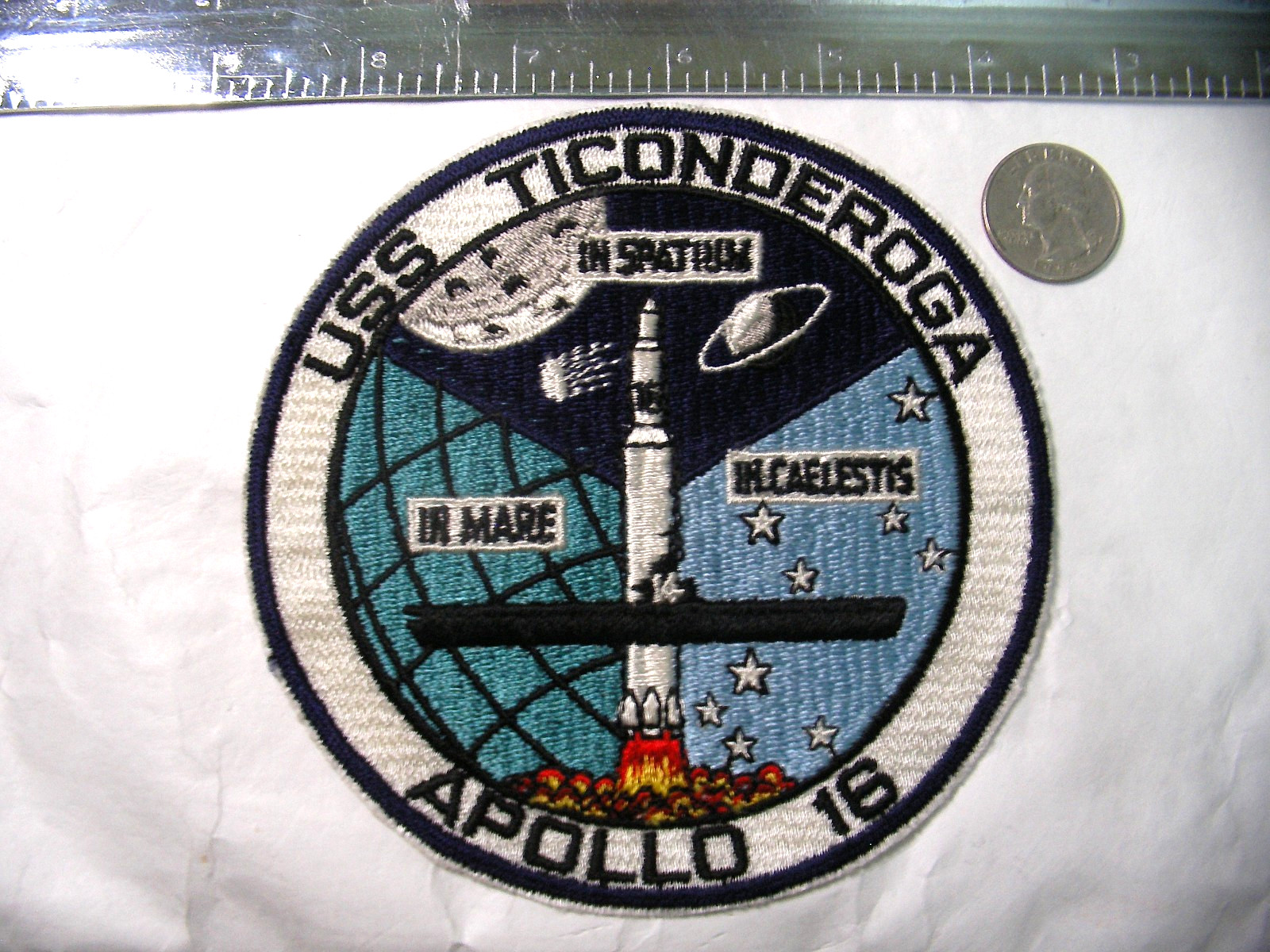 Vintage/Original Apollo XVI (16) Recovery USS Ticonderoga Patch NASA