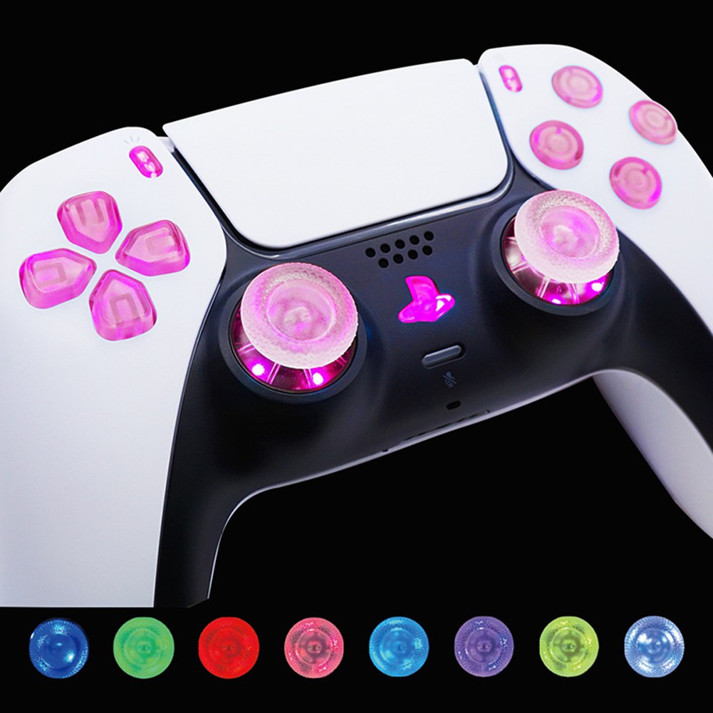 8-Color Luminated D-Pad Thumbsticks LED Face Buttons DIY Kit for PS5 Controller