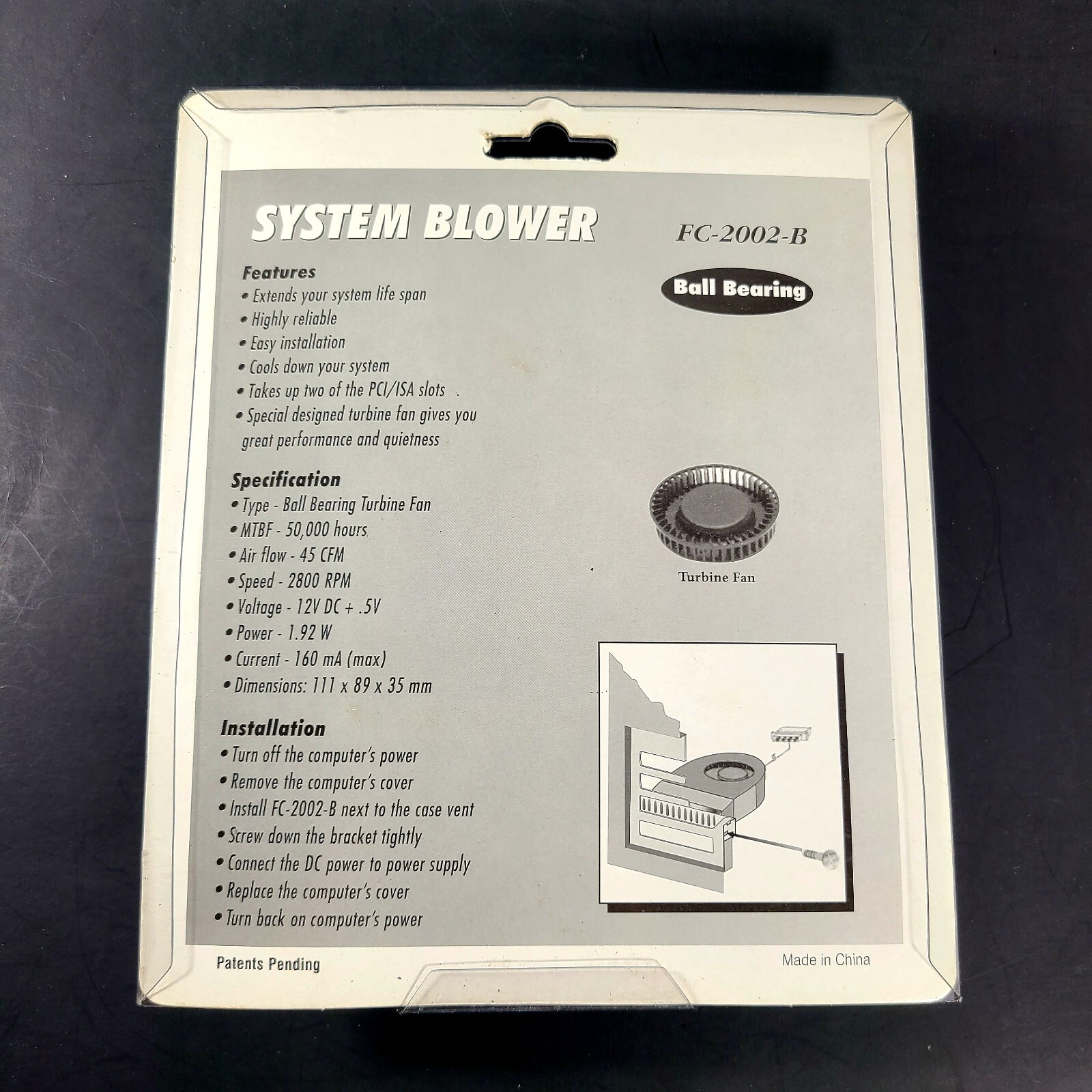 AOC System Blower FC-2002-B NEW