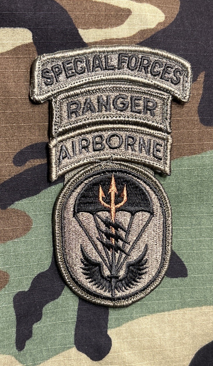 US Army SOCSOUTH Patch/SF/Ranger Tab BDU w/ Hook Special Ops Command South OD